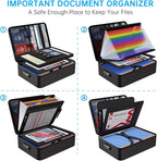 ENGPOW 5200℉ Soft Case Fireproof Document Box with Lock,Fireproof Box with 25 Colorful Pocket Accordion File Folder,Fireproof Water Resistant Safe File Organizer Storage for Important Documents