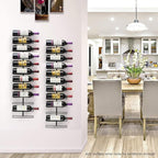 Sorbus Wall Mount Wine Rack – Holds 12 Bottles – Black Metal Wine Bottle Holder for Wall, Modern Wine Rack for Home Bar, Kitchen