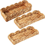 Umigy 3 Pcs Wicker Baskets Water Hyacinth Toilet Paper Basket Woven Rectangle Toilet Tank Basket Hyacinth Paper Storage Holder Organizer Storage Containers for Bathroom Bedroom Kitchen (Creative)