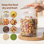 ComSaf 64 oz Glass Jar with Lid, 2 QT Pantry Storage Containers set with Glass Lids, Flour Sugar Storage Containers, Half Gallon Jars for Kitchen Storage and Laundry Room Containers, Set of 2