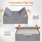 Lifewit 80L Under Bed Storage Containers, 9.8 Inch Tall Underbed Clothes Storage Organizer Bin with Sturdy Sidewalls, Bottom, 3 Lids, Deep Storage Drawer for Clothes, Shoes, Blankets, Pillows 3 Pack