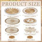 Xuhal 8 Pcs Boho Wall Basket Decor Decorative Bulrush Woven Basket Wall Decor Rustic Farmhouse Hanging Baskets for Kitchen Rustic Home Summer Decorations