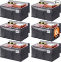 6 Pack Moving Bags Heavy Duty, Moving Boxes, Storage Bags with Zipper & Handles & Tag for College & Dorm Moving Supplies Grey Laundry Hamper Bag, Foldable Space-saving Totes (93L, Grey)