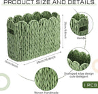 Kathfly Sage Green Toilet Paper Storage Basket Scalloped Wicker Woven Bathroom Basket Toilet Paper Holder Holds up to 6 Mega Rolls Woven Organizer for Home Bathroom Kitchen Offices