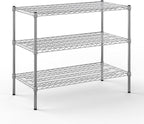 24" Deep x 42" Wide x 34" Height Wire Shelving Kit | 3-Tier | NSF Commercial Storage Rack Unit