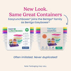 Bentgo Easyboxes 4-Compartment Snack Containers - 8-Piece Set with 4 Trays & 4 Custom-Fit Lids to Seal in Freshness - Reusable Food Storage & Meal Prep Bento BPA-Free Containers (Brights)