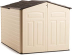 Rubbermaid Slide-Lid Resin Outdoor Storage Shed (5 x 6.5 Ft),Weather Resistant, Beige/Brown, Organization for Home/Backyard/Garden Tools/Lawn Mower/Bike Storage/Pool Supplies