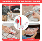 Vacuum Bags for Travel with USB and TYPE C Pump,vacuum seal travel bags,15 Pack Carry-on Size Compression Packing Bags for Luggage and Suitcase,Space Saver for Clothes and Clothing Travel（Red）