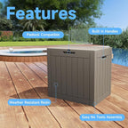 EasyUp 33Gal Outdoor Deck Box, Lager Patio Storage Box Indoor and Outdoor Use,Resin Storage Bin for Patio Furniture Cushions Garden Tools, Package Delivery (Gray)