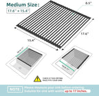 Ohuhu Over The Sink Dish Drainer Drying Rack, 17.6" W x 15.4" L Roll Up Dish Racks Kitchen Sink Organizer Silicone Wrapped Large in Sink Dish Drying Rack Foldable Rolling Drain Mats Anti-Slip