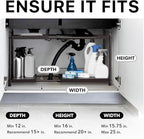 Simple Houseware Under Sink 2-Tier Heavy Duty Expandable Rack Organizer, Adjustable Width 15.75–25 Inches with 4 Shelf Height Levels, Bronze