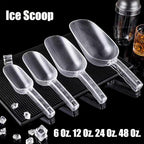 3PCS Clear Plastic Ice Scoop, 12 ounces Alec Ice Scoop, Kitchen Scoop for Ice Bucket Ice, Popcorn, Coffee Beans, Flour (12 oz.)