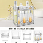 2-Tier Bathroom Counter Organizer Countertop Storage, Dresser Organizer Vanity Tray for Makeup, Perfume Organizer Cosmetics Skincare Shelf - Grey