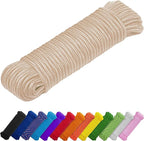 TECEUM Rope – 150 Feet x 1/4 Inch (7mm) – Beige – Strong All-Purpose Utility Rope – Camping, Crafting, Flag Pole, Indoor & Outdoor – Polypropylene Nylon Poly Lightweight Diamond Braided Cord