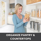 Oggi Clear Canister with Clamp Lid, 28 oz - Large Airtight Food Storage Container, for Kitchen & Pantry Storage of Bulk, Dry Foods Including Pasta, Flour, Sugar, Coffee, Rice, Tea, Spices & Herbs