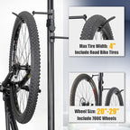 CyclingDeal Floor to Ceiling 2 Bike Storage Stand | Adjustable Aluminum Dual Hanger Pole Rack with Gravity Hooks & Locking Mechanism | Extends 5ft to 10ft | No-Drill Indoor Garage Apartment