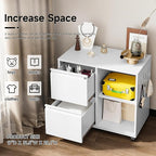SISESOL 2 Drawer File Cabinet with Lock and Shelf,Mobile Lateral Filing Cabinet,Metal File Organizer Cabinet with Open Storage Shelves for Home Office Fit Legal/Letter A4 Size