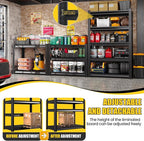 5-Tier Garage Shelving Heavy Duty, 3000LBS Garage Shelves, Adjustable Metal Shelving Unit, Garage Storage Shelves, Utility Rack Shelf, Shelves for Garage Storage, 72" H×45.7" W×20" D, 2 Pack