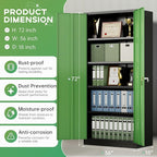 INTERGREAT Metal Storage Cabinet with Lock, 72" Steel Lockable Storage Cabinets with Locking Doors and Adjustable Shelves, Locking Tool Cabinets for Office, Home, Garage, Gym, School (Black Green)