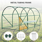 10×7×7 FT Greenhouses for Outdoors Heavy Duty, Large Walk in Green Houses for Outside with 6 Ventilated Mesh Windows & Roll-up Door & Reinforced Frame