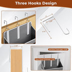 5-Tier Over The Door Storage Organizer with 10 Side Mesh Pockets, 48 lbs Load Capacity, 3 Hooks Design, Door Hanging Organizer with Clear Windows for Bathroom, Bedroom, Nursery, Kitchen-Grey