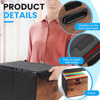 File Organizer Box with Wood Grain Pattern, Hanging Collapsible File Storage Bins with Lid Plastic Slides for School Classroom Office Organizer, Rustic Brown Desk Storage