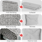 GRANNY SAYS Toilet Paper Storage, Toilet Paper Basket for Bathroom, 6 Mega Rolls Organizer Free Standing, Wicker Basket for Bathroom Storage, Grey