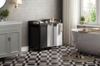Laundry Hampers with Shelf, Laundry Basket 3 Section, Laundry Sorter with Pull-Out Removable Large 3 Color Bags and Movable Wheels, Metal Frame, 3 x 15.87 Gallons (60L), Black PF04XLK