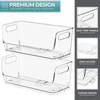 Sorbus Stackable Storage Bins Open Front, Clear Stackable Storage Bins, Pantry Bins for Storage and Organization, Acrylic Stackable Bins for Kitchen, Clear Pantry Organizer Bins (Small Narrow 6 Pack)
