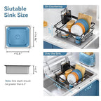 Over the Sink Dish Drying Rack,In Sink Dish Drying Racks,Expandable Dish Rack Over Sink Counter,Adjustable Dish Drainer for Inside Sink with Utensil Holder, Stainless Steel Dish Strainer XLarge Size