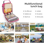 Lunch box Lunch bag for men women Insulated Lunchbox Lunch bags for Work Picnic Travel(Rose red)