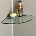 SAYAYO Glass Corner Shelf for Wall, Tempered Floating Glass Shelves for Bathroom 1 Pcs, Clear