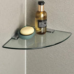 SAYAYO Glass Corner Shelf for Wall, Tempered Floating Glass Shelves for Bathroom 1 Pcs, Clear