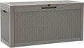 YITAHOME 60 Gallon Outdoor Storage Box, Large Water Resistant Resin Deck Box, Indoor Outdoor Lockable Rattan Storage Container for Patio, Garden, Cushions, Tools, Equipment (Taupe)