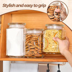 ComSaf 64 oz Glass Jar with Lid, 2 QT Pantry Storage Containers set with Glass Lids, Flour Sugar Storage Containers, Half Gallon Jars for Kitchen Storage and Laundry Room Containers, Set of 2