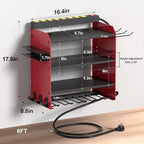 Power Tool Organizer Wall Mount with Charging Station - Heavy-Duty Cordless Drill Holder,Adjustable Tool Storage Rack for Garage,Workshop,Wall-Mounted Tool Organizer Gifts for Fathers Day