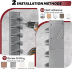 Hat Organizer Hold up to 20 Hats, 2 Pack Hat Rack for Wall with Strong Adhesive, Hat Organizer for Baseball Caps Display for Door Closet, Hat Hanger Holder Multilayer Two Mounting Option(Black)