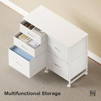 Lateral File Cabinet with 5 Drawers Rolling Filing Cabinets Under Desk Storage Printer Stand with Wheels,Mobile File Cabinet for Home Office,White