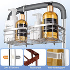 YUOROS Shower Caddy Hanging, 304 Stainless Steel Shower Organizer Rack for Shower Chair Bench for Elderly Seniors Disabled Handicap