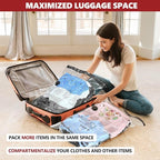 Vacuum Bags for Travel with Rechargeable Pump, 8 Combo (2L/3M/3S) Compression Packing Seal Bags for Luggage Suitcase, Space Saver for Clothing and Clothes Storage Travel