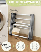 APEXCHASER Drying Rack Clothing, Clothes Drying Rack Foldable, Laundry Drying Rack Expandable, Small Clothe Hanger for Baby Clothes Towels Bibs, Socks, Clothes Airer for Indoor Outdoor Use, White/Grey