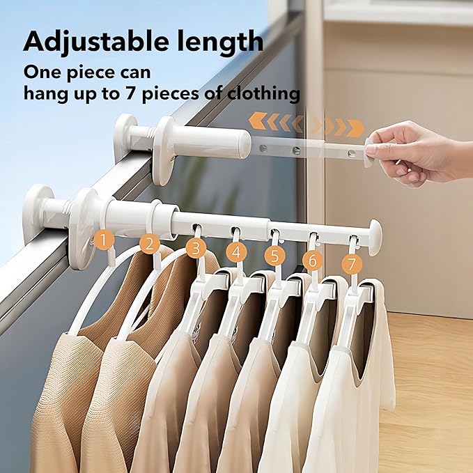 2 Pack Portable Mini Travel Drying Rack Clothing – Adjustable Space Saving Clothes Drying Rack with 6 Hangers, Foldable Laundry Drying Rack for Hotel, Balcony, Camping,Suitcase,Door