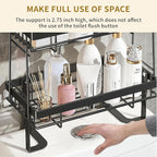 2-Tier Bathroom Over The Toilet Storage Shelf, Large Capacity No Drilling Bathroom Organizer, for Bathroom