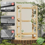 AmazerBath Bamboo Over The Toilet Storage Shelf - 3-Tier Bathroom Organizers and Storage Shelves, 2 in 1 Dual Stable Above Over Toilet Bamboo Shelf Home Storages Rack for Small Bathroom, Space Saver