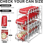 Simple Houseware Soda Can Organizer Stackable Rack Dispenser for Pantry/Refrigerator, White, 4 Pack