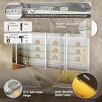 60x30 Lighted Medicine Cabinet Mirror with Lights & Smart Night Lamp -Surface or Recessed Medicine Cabinet with Outlet & Clock,Fogless Dimmable LED Storage Mirror,Built-in Sensor Light