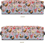 Fabric Storage Bin for Organizing Small Household Items Storage Basket Rectangular Toilet Paper Towels Holder for Bathroom Living Room Decor, Chicken Rooster Rose Pink Blue Gradient