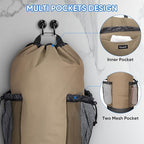 BALEINE 150L Laundry Bag Backpack, 900D Oxford Fabric Large Travel Laundry Bags with Shoulder Straps and 2 Mesh Pockets for College Dorm, Apartment, Laundromat (Khaki, 150L)