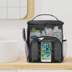 Attmu Mesh Shower Caddy Portable Dorm Tote Bag, Quick Dry Hanging Toiletry Bag, Large Capacity Shower Bag for College Dorm Room Essentials for Boys and Girls for Bath Camping (Black)
