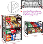 X-cosrack 2 Packs Stackable Can Rack Organizer for Pantry, 2-Tier Sturdy Adjustable Pantry Can Storage Organizer for Canned Food Can Goods, Kitchen Can Dispenser Holder for Soda Drinks Snack, Black